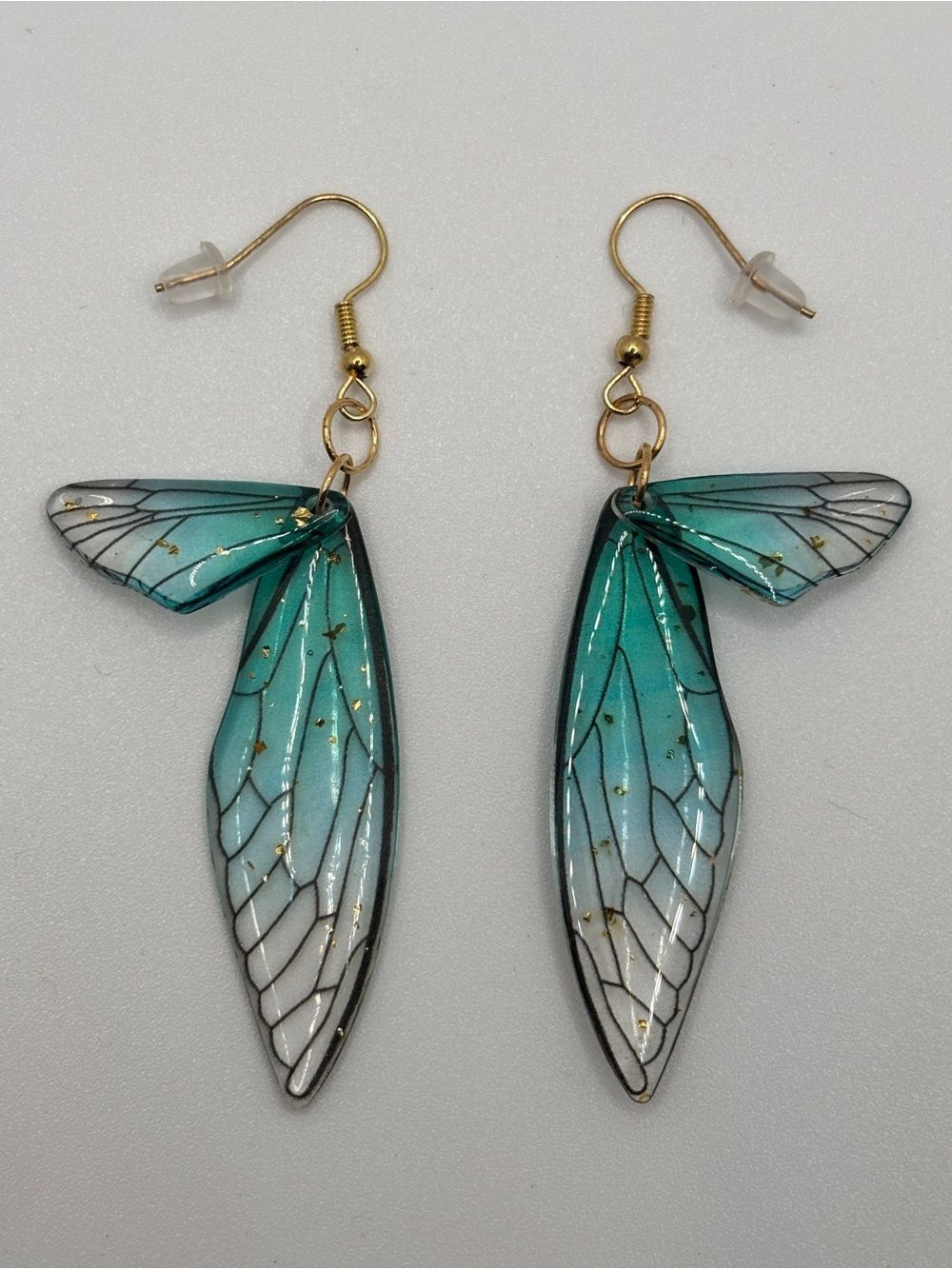 Fairy wing Teal Gradient green blue Drop Earrings Women’s Jewelry New nwt gift